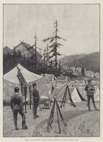 Camp of Russian Infantry of the Line, Advance Guard by Richard Caton Woodville junior